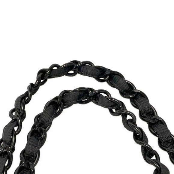 Auth CHANEL New Travel Line / Chocolate Bar Stitch Black Nylon Jacquard - Picture 10 of 14